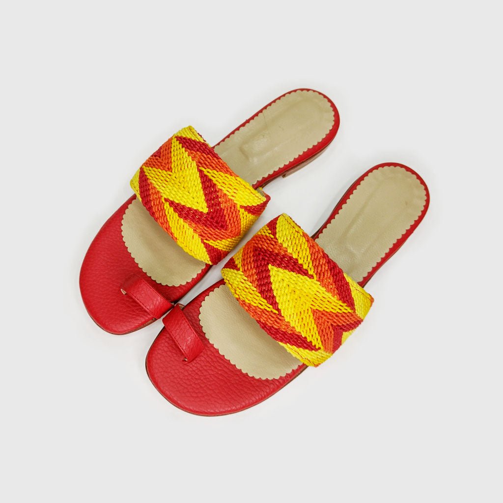 Sandalias Aurora Cereza (Nro. 38) sandalias de cuero hechas a mano - Quintaesencia Store