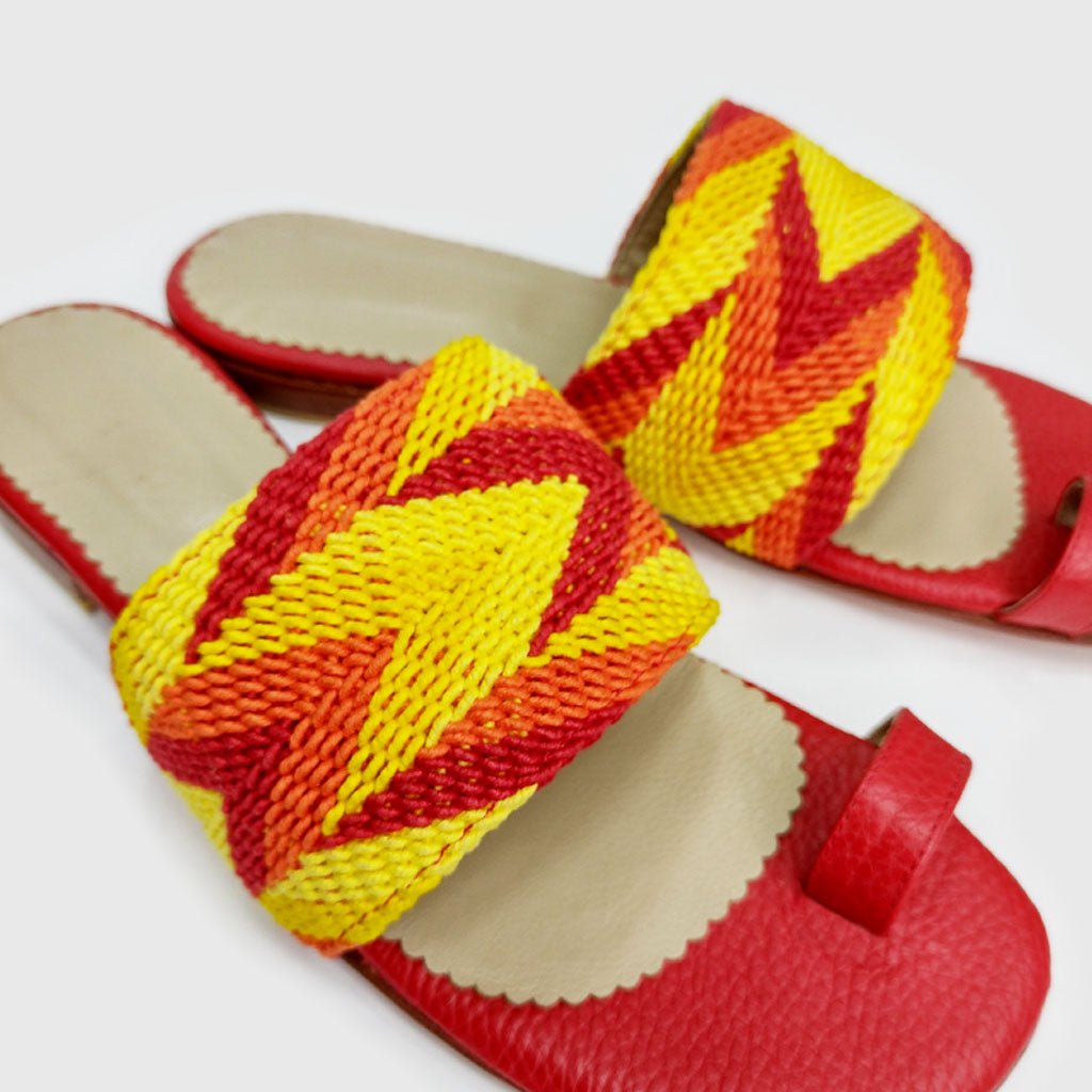 Sandalias Aurora Cereza (Nro. 38) sandalias de cuero hechas a mano - Quintaesencia Store