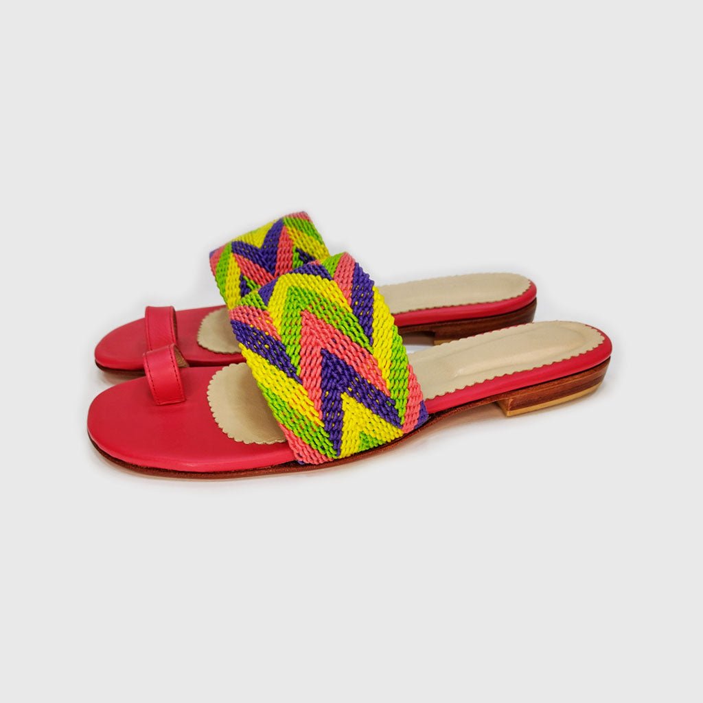 Sandalias Aurora Sandía (Nro. 38) sandalias de cuero hechas a mano - Quintaesencia Store