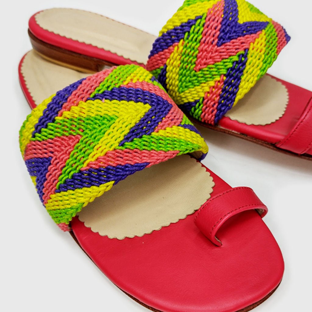 Sandalias Aurora Sandía (Nro. 38) sandalias de cuero hechas a mano - Quintaesencia Store