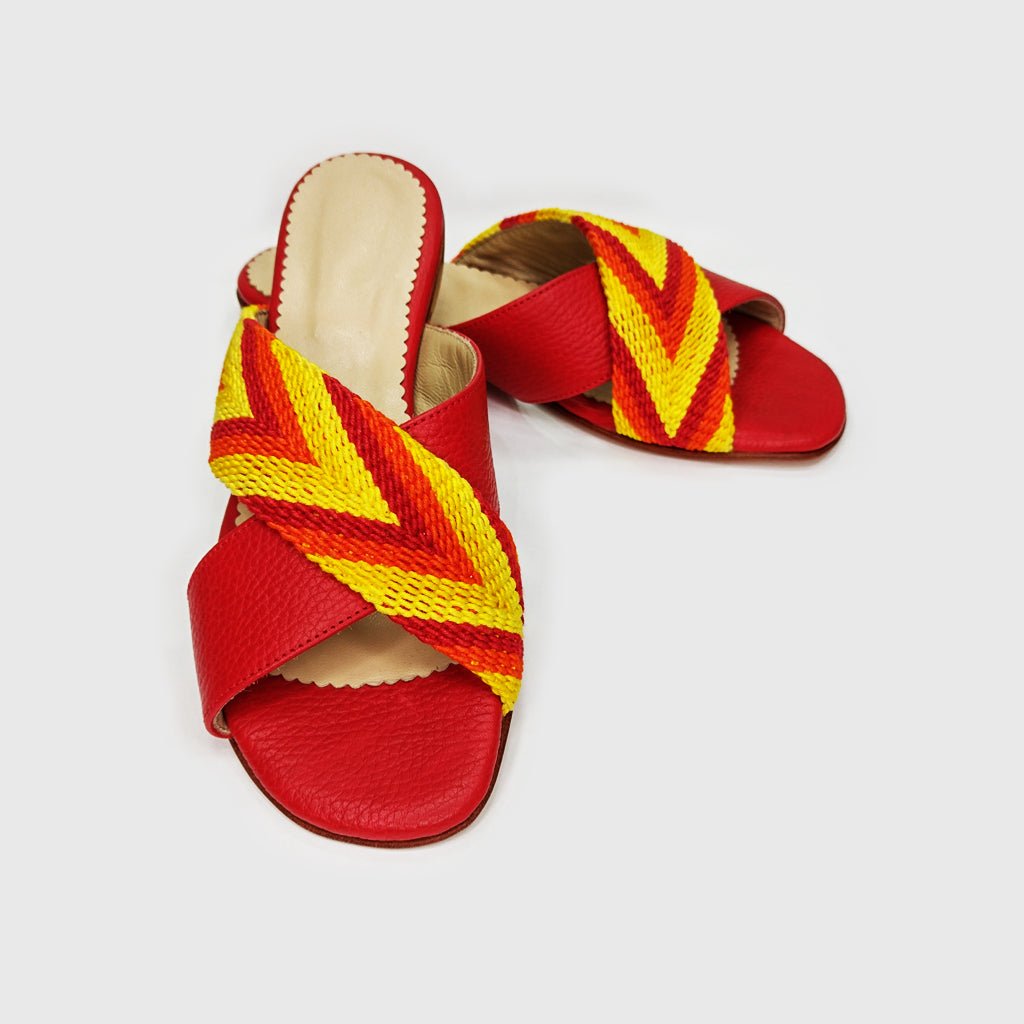 Sandalias Eclipse Cereza (Nro. 37) sandalias de cuero hechas a mano - Quintaesencia Store