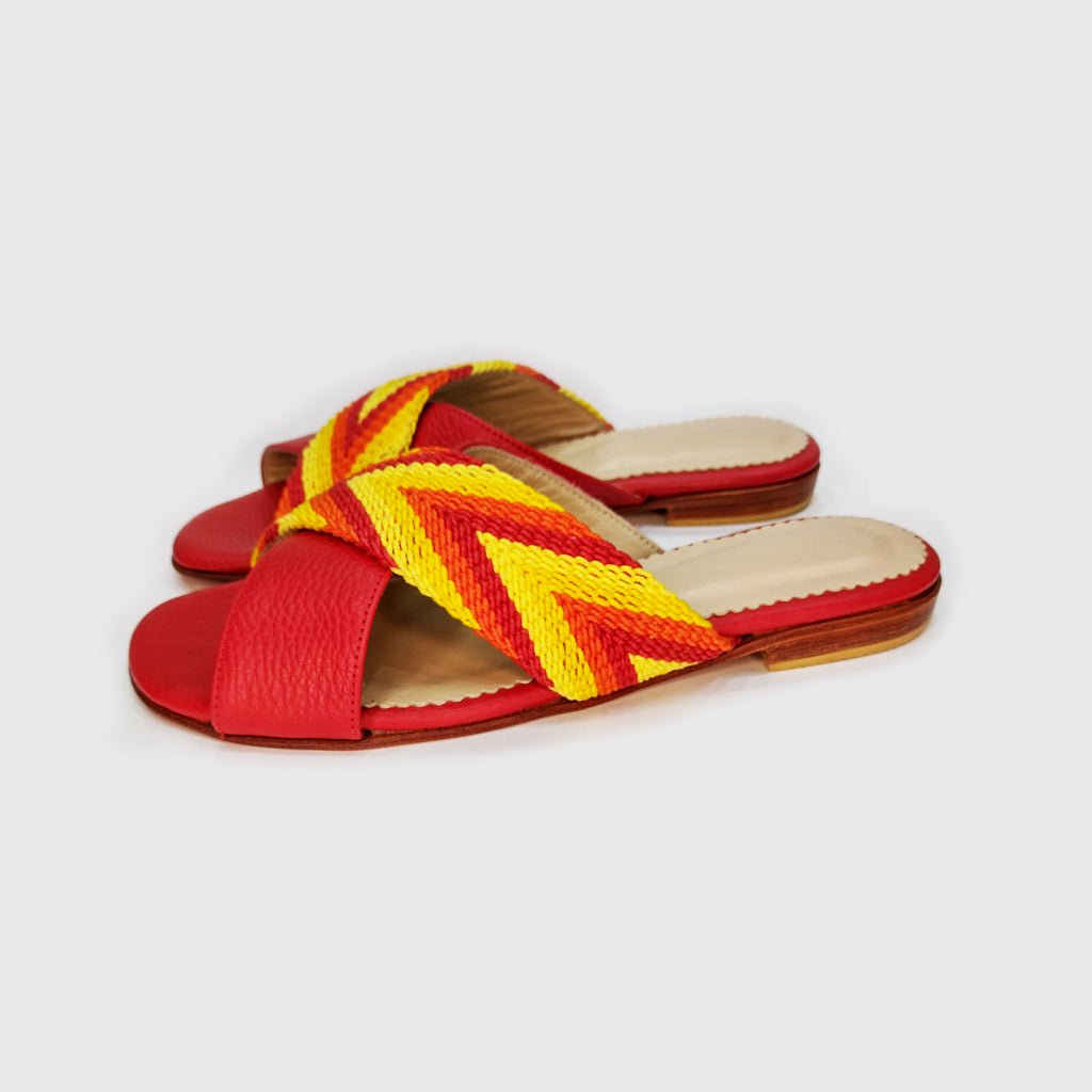 Sandalias Eclipse Cereza (Nro. 37) sandalias de cuero hechas a mano - Quintaesencia Store