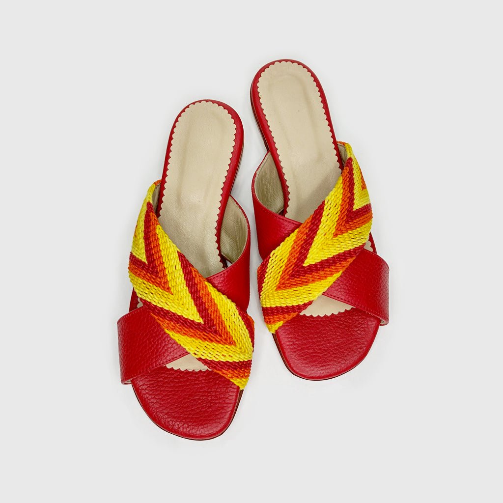 Sandalias Eclipse Cereza (Nro. 37) sandalias de cuero hechas a mano - Quintaesencia Store