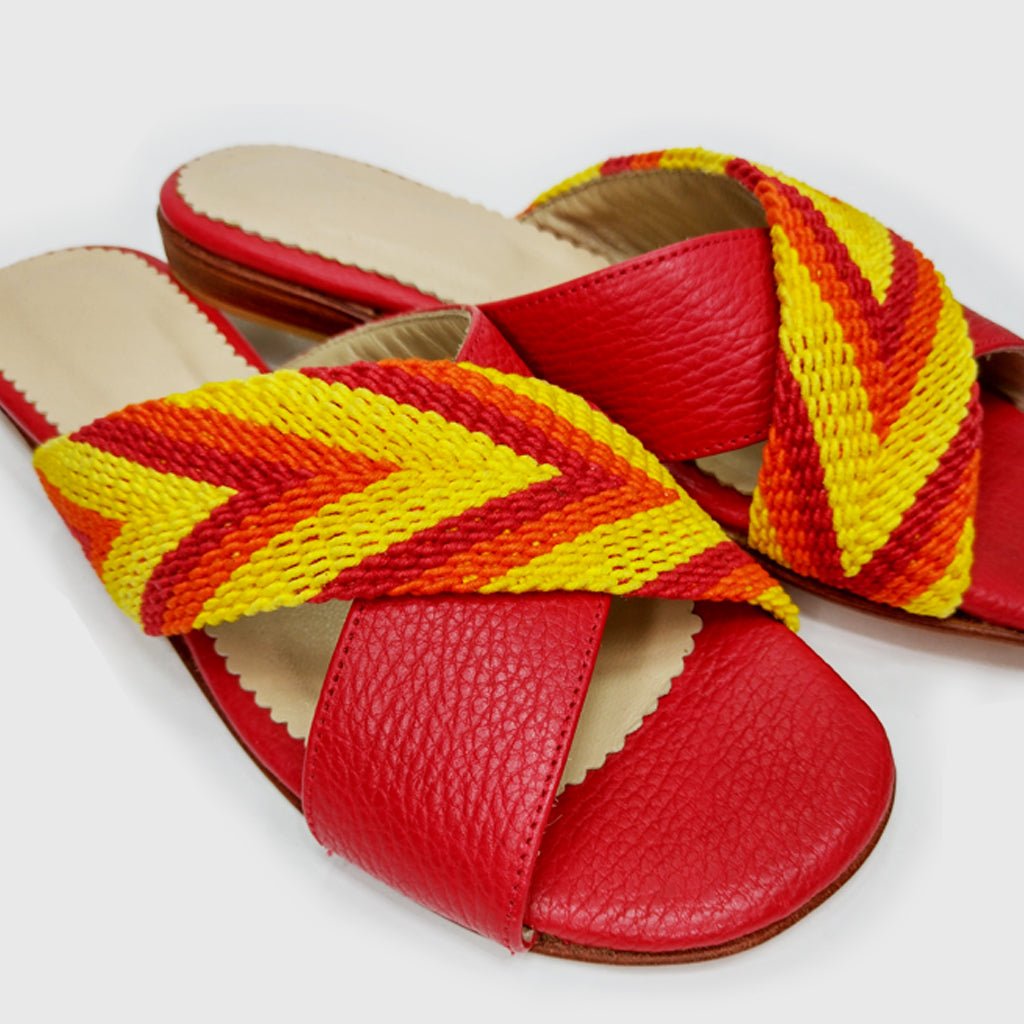 Sandalias Eclipse Cereza (Nro. 37) sandalias de cuero hechas a mano - Quintaesencia Store