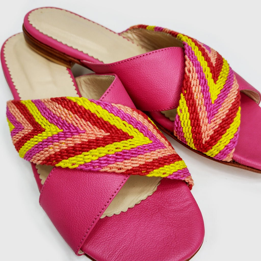 Sandalias Eclipse Frambuesa (Nro. 38) sandalias de cuero hechas a mano - Quintaesencia Store