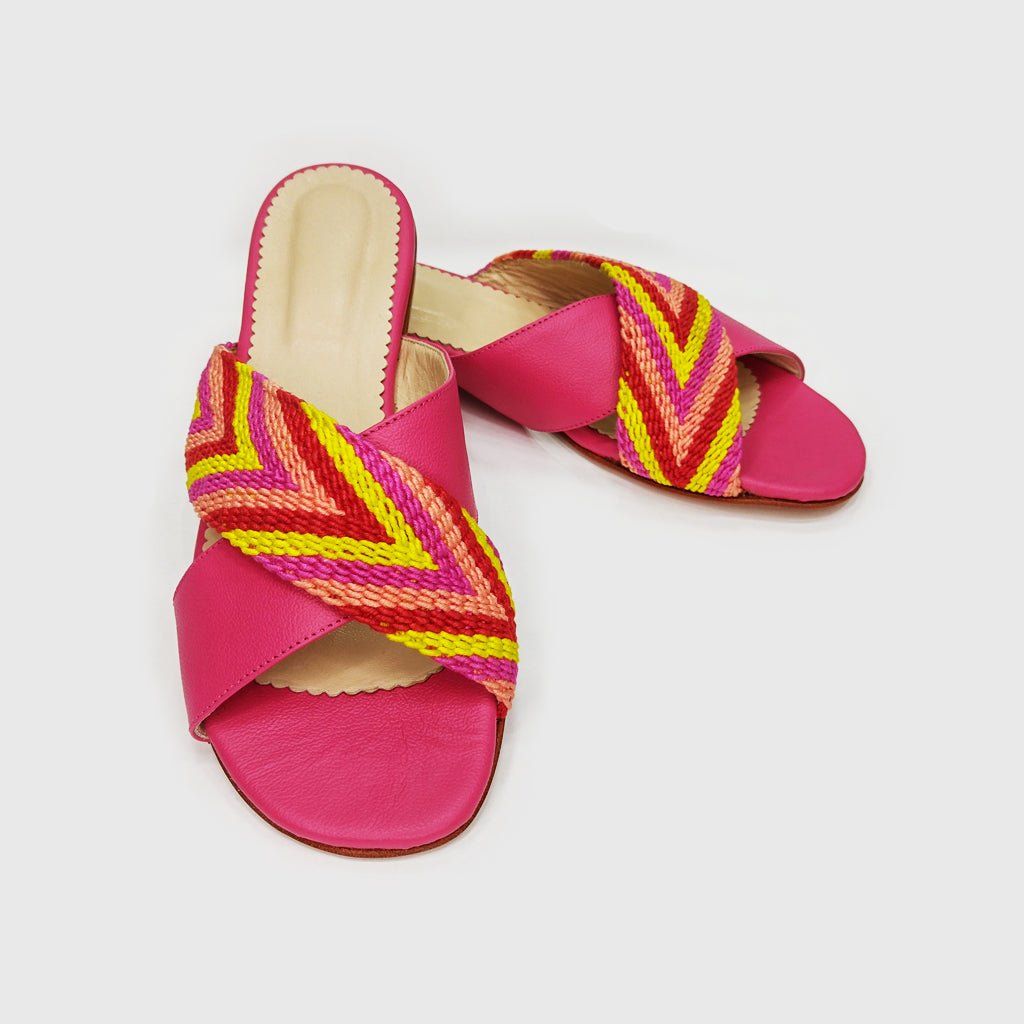 Sandalias Eclipse Frambuesa (Nro. 38) sandalias de cuero hechas a mano - Quintaesencia Store