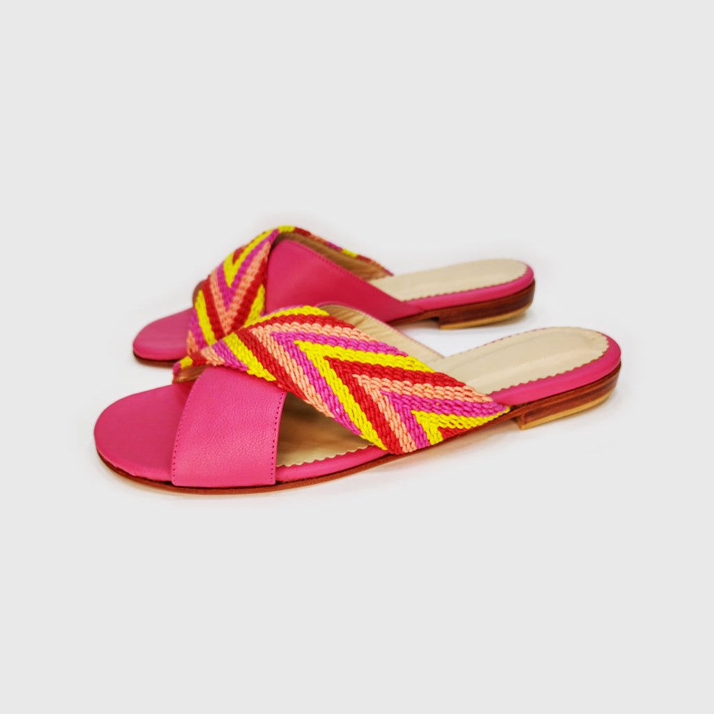 Sandalias Eclipse Frambuesa (Nro. 38) sandalias de cuero hechas a mano - Quintaesencia Store